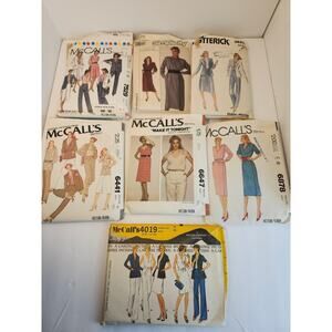 Vintage Lot of 7 Women's Patterns CUT  1974-1987  Size 10-14 McCall's Butterick